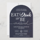Search for eat drink and be married invitations Navy blue