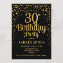Search for womans female 30th birthday invitations Glitter gold