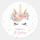 Search for unicorn face stickers Gold glitter