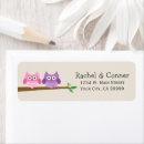 Search for pink owl return address labels Adorable