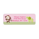 Search for girl monkey return address labels Cute
