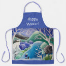 Search for snow scene aprons Blue