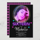Search for plaid sweet 16 invitations Girly