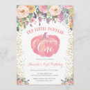 Search for pink halloween birthday invitations Our little pumpkin