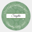 Search for green address stickers White