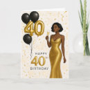 Search for 40th for woman birthday cards Black