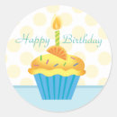 Search for birthday cupcake stickers Round
