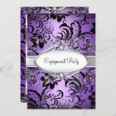 Search for purple and silver engagement party invitations Black