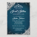 Search for blue and silver sweet 16 invitations Tiara