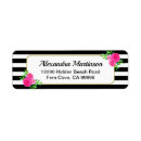 Search for black and white flowers return address labels Pink