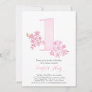 Search for cherry blossom 1st birthday invitations Sakura