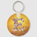 Search for monogram letter e key rings Flowers