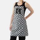 Search for black and white diamond pattern aprons Geometric