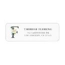Search for monogram f return address labels Watercolor