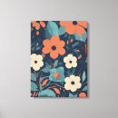 Search for navy blue and orange art Floral pattern