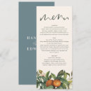 Search for watercolor orange florals wedding menus Elegant
