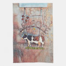 Search for cow print tea towels Rustic