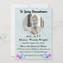 Search for memorial service death anniversary invitations Remembering