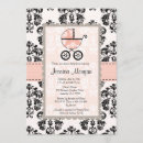 Search for victorian baby girl shower invitations Damask
