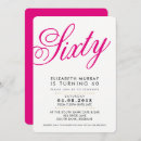 Search for pink black 60th birthday invitations Sixty
