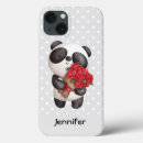 Search for i love pandas iphone cases Black and white