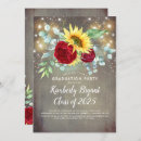 Search for red rose graduation invitations Burgundy