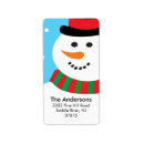 Search for snowmen return address labels Red
