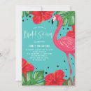 Search for tropical floral bridal shower invitations Flamingo