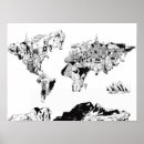 Search for black and white world map posters Maps