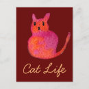 Search for pink cats postcards Cat lady