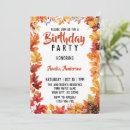 Search for autumn leaves birthday invitations Rustic