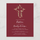 Search for burgundy christening invitations Watercolor