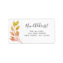 Search for falling leaves return address labels Watercolor