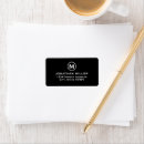 Search for black monogram return address labels Professional