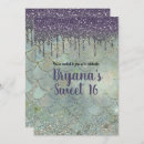 Search for purple and silver sweet 16 invitations Girly
