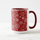 Search for red white snowflakes mugs Christmas pattern