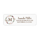 Search for monogram wreath return address labels Floral