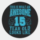 Search for 15 years old stickers 15th birthday