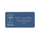 Search for blue house return address labels Rustic