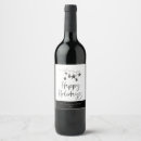 Search for happy holiday wine labels Black and white