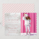 Search for pink winter wonderland invitations Silver glitter