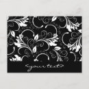 Search for white floral pattern postcards Black