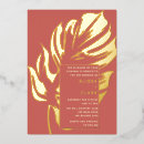 Search for monstera leaves wedding invitations Gold foil