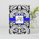 Search for royal blue and black wedding invitations Damask