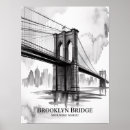 Search for black and white nyc posters Brooklyn bridge