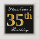 Search for black gold 35th birthday invitations 35 years old