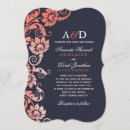 Search for blue and coral wedding invitations Stylish