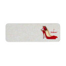 Search for high heel shoe return address labels Red