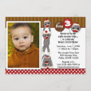 Search for sock monkey birthday invitations Party