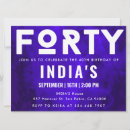 Search for royal blue 40th birthday invitations Trendy